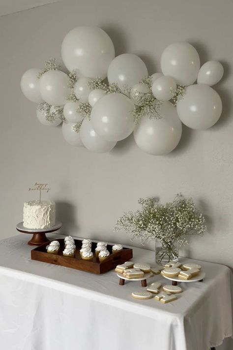 Birthday Cake Neutral, Aesthetic First Birthday, Neutral Party Theme, Simple Party Ideas, Themes Birthday Party, Skincare Vanity, Haze Aesthetic, Classy Birthday Party, First Birthday Ideas