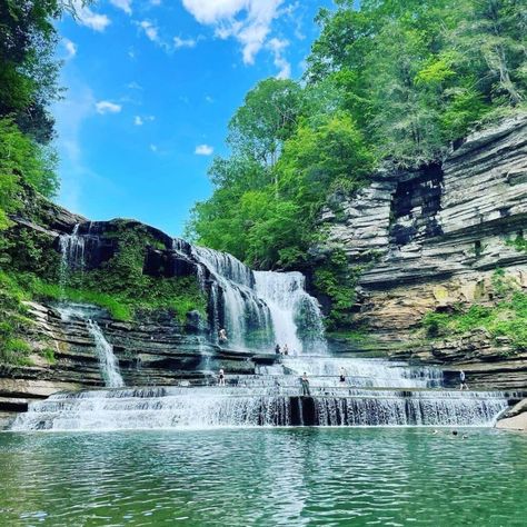 Discover Tennessee's Ultimate Waterfall Loop Road Trip For A Look At 11 Stunning Falls - Hidden Gems US Cummins Falls State Park, Burgess Falls, Tennessee Waterfalls, Tennessee Road Trip, Dam Construction, Laurel Falls, Tennessee Travel, Fall Creek, Camping Destinations