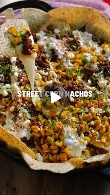 Street Nachos, Street Corn Nachos, Corn Nachos, Mccormick Recipes, Cheesy Nachos, Taco Recipe, Street Corn, Taco Recipes, March 4