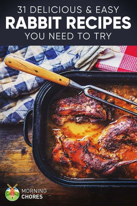 31 Delicious and Easy Rabbit Recipes You Need to Try Easy Rabbit Recipe, How To Cook Rabbit, Roast Rabbit, Bunny Recipes, Rabbit Recipes, Rabbit Stew, Rabbit Dishes, Diy Bunny, Wild Game Recipes