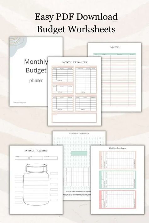 Free! Monthly Budget Worksheets Printable PDF Download. Are you looking for a simple, easy way to get your finances in order? Our free monthly budget worksheets are here to help! These printable sheets allow you to track your income, expenses, and savings to create a budget that works for you. Get organized and take control of your money with these helpful resources. 15 pages and print, cut, and fold envelopes for the envelope method. Free Budgeting Printables, Budgeting Finances Template Free, Budget Goodnotes Free, Single Mom Budget Worksheet, Budgeting Sheets Printable, Monthly Budget Worksheet Printable Free, Monthly Budget Planner Templates Free Printables, Simple Monthly Budget Template, Monthly Budget Printable Free Pdf