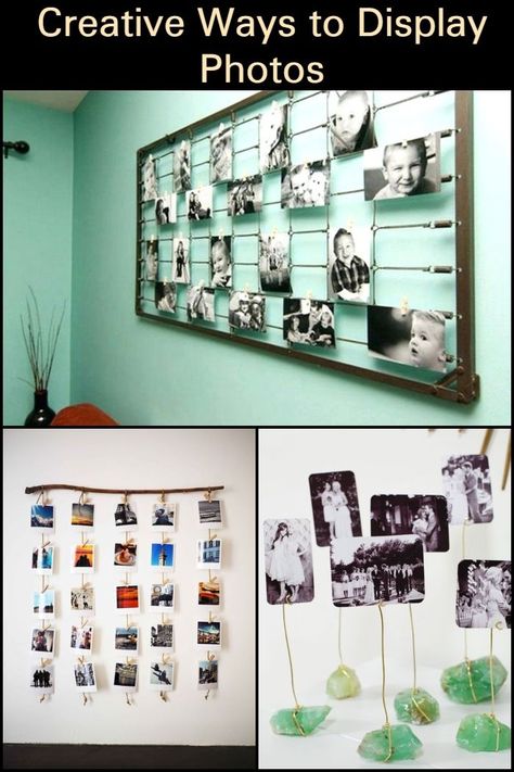 15 Creative Photo Display Ideas That Will Bring Your Memories to Life Changeable Photo Display, Snapshot Display Ideas, Small Picture Collage Ideas, Cute Picture Board Ideas, Photograph Display Ideas, Memory Wall Ideas, Diy Photo Collage Wall, Creative Photo Display, 4x6 Photo Display