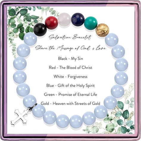 Amazon.com: ARHTF Cross Bracelet for Women Salvation Bracelet Natural Stone Rosary Bracelet Religious Gifts Christian Jewelry for Women (Blue Salvation bracelet): Clothing, Shoes & Jewelry Salvation Bracelet, Christian Jewelry For Women, Christian Bracelets, Gifts Christian, Prayer Bracelet, Rosary Bracelet, Diy Bracelet Designs, Blue Gift, Bracelet Diy