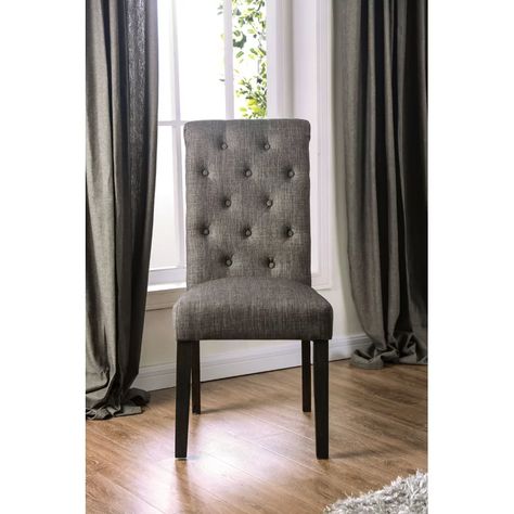 Greyleigh™ Julian Tufted Side Chair & Reviews | Wayfair Rustic Dining Chairs, Tufted Side Chair, Small Gathering, Cooked Meal, Wood Side Chair, Solid Wood Chairs, Rustic Aesthetic, Rustic Dining Room, Parsons Chairs