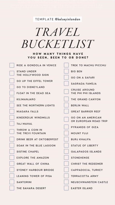 Travel Bucket List Instagram Story Template by @kelseyinlondon #InstaTemp #StoryTemp #InstagramStory #InstagramStoryTemplate #InstagramTemplate #StoryTemplate #Travel #BucketList #TravelBucketList #Checklist Adventure Quotes, Adventure Quotes Wanderlust, Bucket List Journal, List Challenges, Utah Hikes, Utah Travel, Vacation Tips, Travel Checklist, Best Hikes