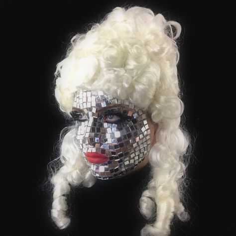 Disco Ball Makeup Look, Disco Ball Makeup, Disco Drag, Disco Ball Outfit, Disco Ball Head, Disco Ball Costume, Drag Aesthetic, Drag Party, Moda Disco