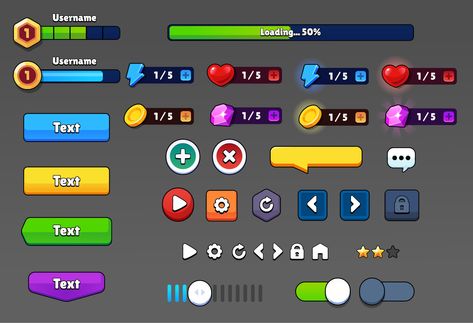 ArtStation - Casual Mobile Game UI Exploration, Duds Flausino Game Interface Design, Mobile Game Ui, Game Timer, Ux Design Mobile, Ui Buttons, Game 2d, Game Gui, Ui Game, Game Tag