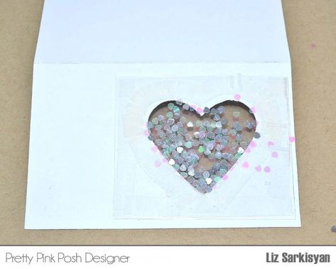 Tutorial: Flat Shaker Card | Pretty Pink Posh Shaker Cards Diy, Shaker Cards Tutorial, Confetti Cards, Heart Confetti, Shake Shake, Tags Diy, Pretty Pink Posh, Gift Tags Diy, Tiny Bow