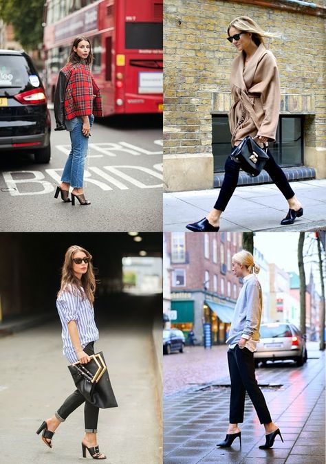 mules outfit photos How To Style Mules Heels Outfits, Outfits With Mules Heels, Mule Heel Outfit, Heel Mules Outfit, How To Style Mules, Outfits With Mules, Mules Shoes Outfit, Mule Shoes Outfit, Mules Outfit