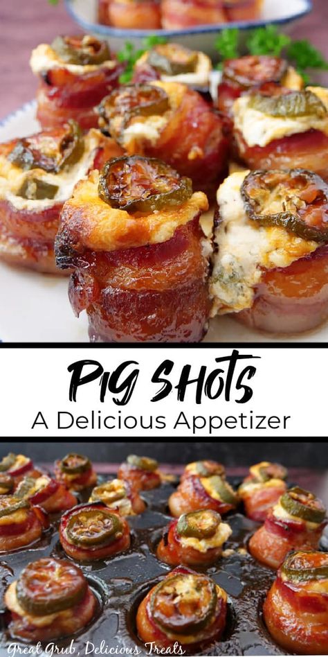 Pig Shots (Oven Baked) - Great Grub, Delicious Treats Pig Shots, Treats Christmas, Appetizers Easy Finger Food, Delicious Appetizer Recipes, Best Appetizer Recipes, Smoked Food Recipes, Football Food, Finger Food Appetizers, Dinner Recipes Crockpot