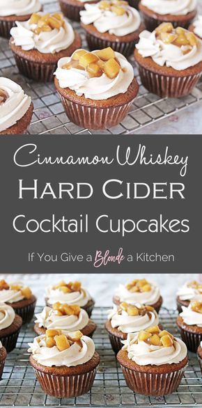 Fireball Cupcakes, Hard Cider Cocktail, Boozy Baking, Cocktail Cupcakes, Infused Cupcakes, Cider Cocktail, Boozy Cupcakes, Angry Orchard, Alcoholic Desserts