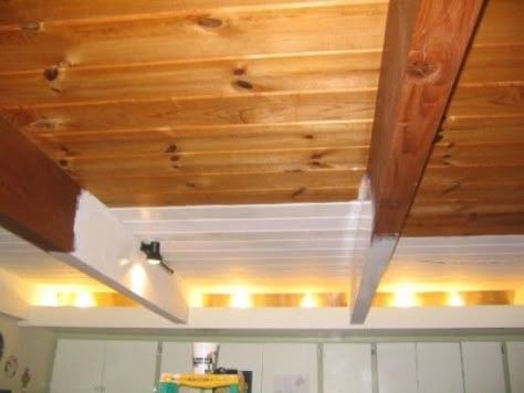 Patience... a how to for painting wood ceilings Knotty Pine Ceiling, Painted Wood Ceiling, Ceiling Paint Colors, Painted Wood Floors, Ceiling Materials, Ceiling Painting, Panel Painting, Wood Houses, Wooden Room