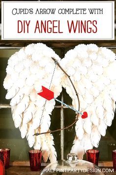 Holiday Angel Wing Tutorial - Parties With A Cause Angel Wing Tutorial, Cupid Wings, Wing Tutorial, Angel Wing Crafts, Cupid Arrow, Diy Angel Wings, Diy Angels, Holiday Angel, Paper Angel