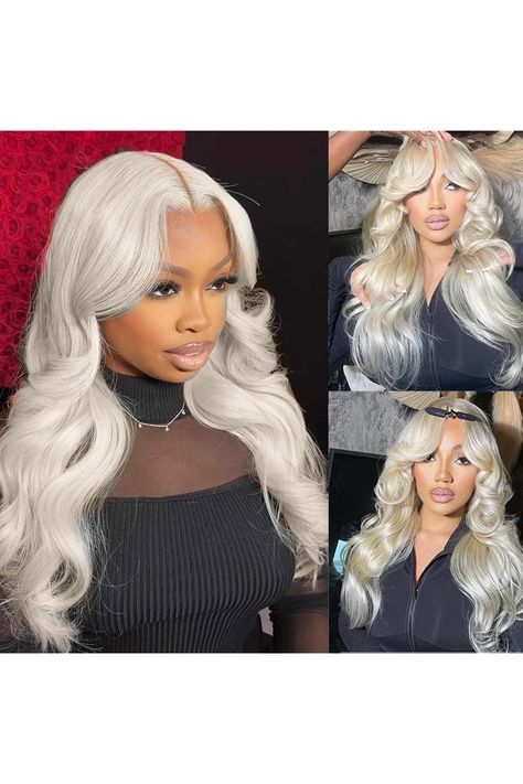 Platinum Blonde Lace Front Wig Human Hair 60 White Blonde Body Wave Lace Front Human Hair Wigs For Women 13X4 HD Transparent Lace Frontal Wig 180% Brazilian Hair 26 Inch Platinum Blonde Lace Front Wig, Blonde Body Wave, Hair White, Blonde Lace Front Wigs, Wig Human Hair, White Blonde, Colored Wigs, Platinum Blonde, Womens Wigs