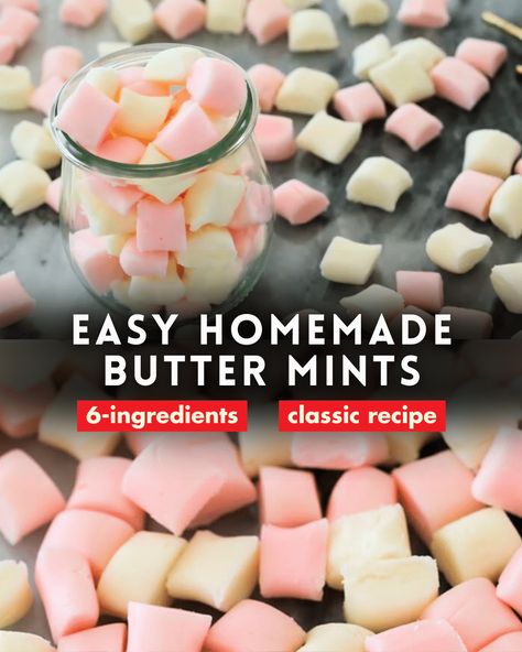 Homemade Mints, Butter Mints Recipe, Buttermints Recipe, Easy Homemade Butter, Mints Recipe, Whoopie Pie Recipe, Make Butter, Butter Mints, Candy Recipe