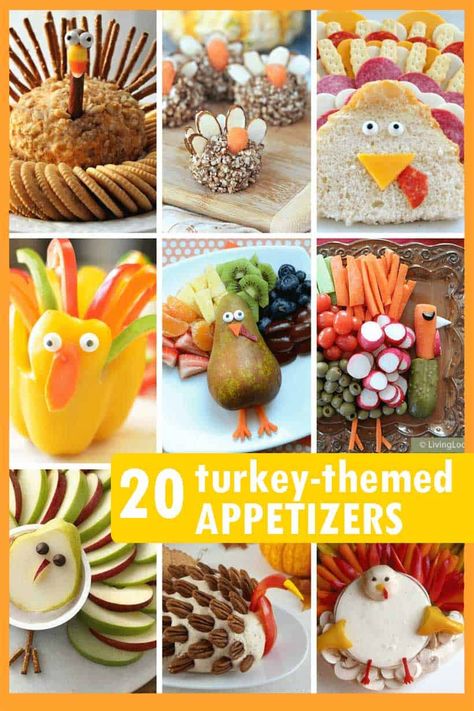 THANKSGIVING APPETIZERS: A roundup of 20 fun, turkey-themed appetizers for Thanksgiving, including veggie and fruit trays. Food Ideas For Thanksgiving, Appetizers For Thanksgiving, Thanksgiving Veggies, Fun Food Ideas, Turkey Theme, Ideas For Thanksgiving, Buffet Party, Appetizers For Kids, Fall Appetizers