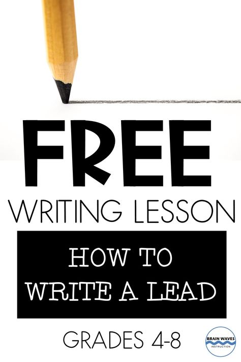 Teaching writing can be a challenge. This free lead writing lesson makes it much easier. Guide students through writing lessons and practice as they learn how to write an engaging lead. Everything you need is in the free writing worksheet. Writing Leads, Ideas For Writing, Language Games, Writing Websites, School Essay, Doodle Notes, Arts Ideas, Free Writing, Teaching Language Arts