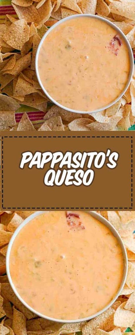 American Cheese Queso Dip, Pappasitos Recipes, Quest Dip, Restaurant Style Queso, Tomato Soups, Cheese Dip Mexican, Queso Dip Recipes, Queso Recipe, Soup Appetizers