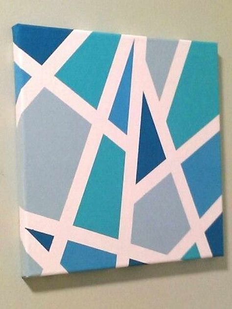 diy canvas 86 Stunning Art Canvas Painting Ideas for Your Home (51) - artmyideas diy canvas Masking Tape Art, Homemade Canvas, Tape Painting, Simple Canvas Paintings, Tape Art, Easy Canvas Art, Cute Canvas Paintings, Kids Canvas, Soyut Sanat Tabloları