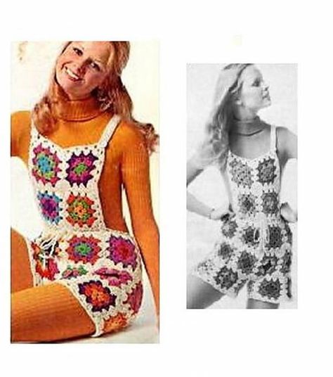 Vintage Overalls Crochet Pattern – Crochet Shorts Tejidos A Crochet, Crochet Overall, Crochet Overalls, Crochet Shorts Pattern, Crochet Lace Shorts, Vintage Overalls, Crochet Pants, Vintage Crochet Patterns, Shorts Pattern