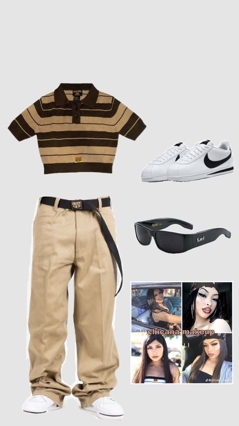 #chicana outfit #gangsta #fb county #loca Chola Style Outfits, Chola Outfit, Chicana Style Outfits, Fun Halloween Outfits, Fb County, Chicana Style, Latina Outfits, 90s Inspired Outfits, Latina Fashion Outfits