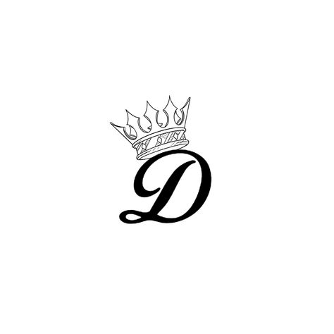 D With Crown Tattoo, Letter With Crown Tattoo, Crown Neck Tattoo, Letter D Tattoo, Tweety Bird Drawing, St Michael Tattoo, Horse Shoe Tattoo, Tattoo Design For Hand, Anubis Tattoo