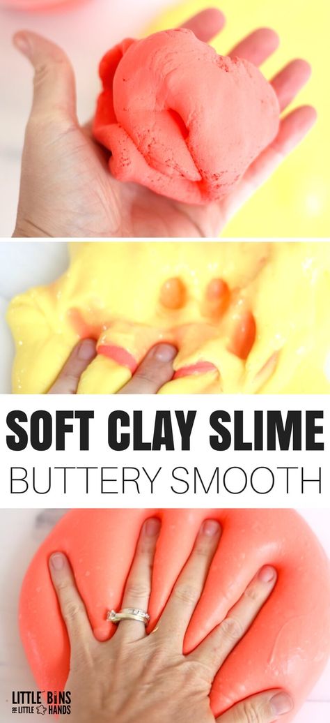 Shampoo Slime Recipes, Butterslime Recipe Easy, Long Lasting Slime Recipe, Soft Slime, How To Make Clay Slime, Clay Slime, How To Make Slime Out Of Clay, Soft Clay, Easy To Make Slime