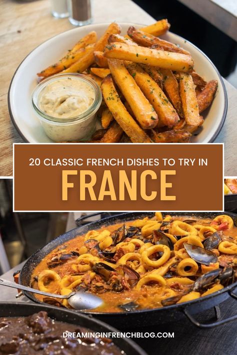 Delve into the world of famous French foods with this essential guide for food enthusiasts. Learn about the origins and unique flavors of beloved dishes like quiche Lorraine and mousse au chocolat. Save this pin to start your culinary journey today! French Spring Recipes, French Vegetable Recipes, French Cafe Food, French Dinner Menu, Authentic French Recipes, Traditional French Food, French Food Recipes, French Chicken Recipes, French Side Dishes