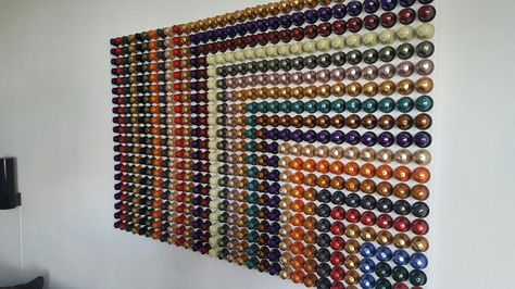 Coffee Capsules Art, Coffee Pods Art, Nespresso Pods, Nespresso Coffee, Mosaic Madness, Coffee Capsules, Coffee Pods, Mosaic, I Am Awesome