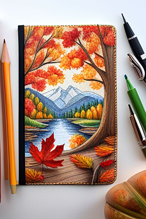 This journal drawing is a celebration of the season, a visual reminder of the magic that lies in every falling leaf. Autumn Art, Fall Season, Autumn Leaves, Drawings, Art