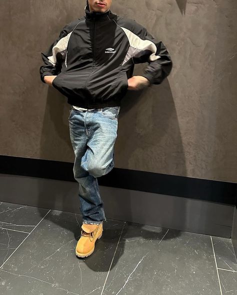 Timberland Outfits Hombres, Black Timbs Outfit, Timbs Outfit Men, Timbs Outfit, Black Timbs, Mens Streetwear Outfits, Black Outfit Men, Timberland Outfits, Guys Fits