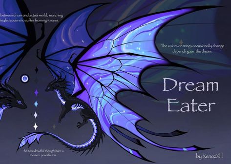 (Closed) Dream Eater Owner : RavynArcadia (FA) Thank you so much for AB2 💜💙 SB 60USD Min 5 AB1 160 AB2 240 AB3 360 For all Ab you will… | Instagram Butterfly Dragon Art, Wyvern Oc, Dragon Design Ideas, Windigo Reference, Dragon Oc Design, Cute Magical Creatures, Dream Creature, Dragon Colors, Bird Dragon