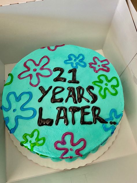 21st Birthday Cake Ideas Cake Ideas Spongebob, Funny 15 Birthday Cake, Birthday Cake Ideas Aesthetic Funny, Birthday Cake 21 Aesthetic, Easy 21 Birthday Cake Ideas, Cake Ideas For 21st Birthday, Cake Ideas For Best Friend Birthday, Birthday Cake Friends, Easy Funny Cake Ideas