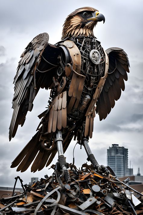 "a steampunk mechanical owl" - Playground Matte Painting, Logos, Mechanical Owl, Steampunk Animals, Steampunk Stuff, Monthly Pictures, Eagles Nfl, Steampunk Design, Steam Punk