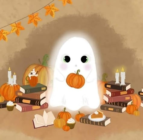 Photo Halloween, Image Halloween, Halloween Illustration, Halloween Poster, Art Halloween, Fall Halloween Decor, A Ghost, Halloween Pictures, Cute Pumpkin