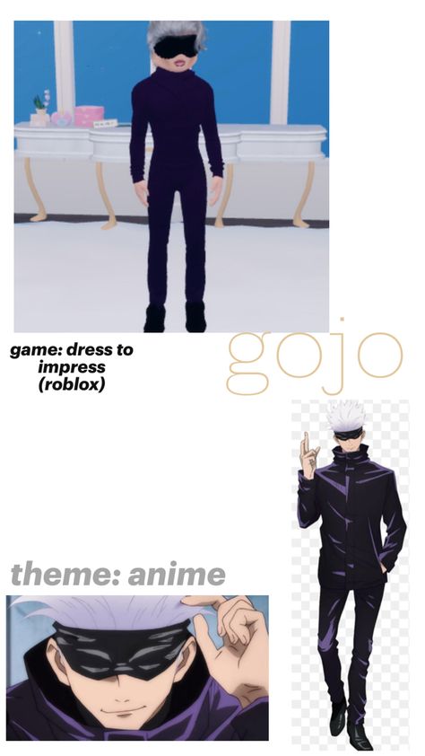 Gojo Dress To Impress Outfit, Gojo Dti Outfit, Gojo Dress To Impress, Gojo Outfit, Dress To Impress Outfits, Outfit Hacks, Outfits New Year, Famous Outfits, Anime Head