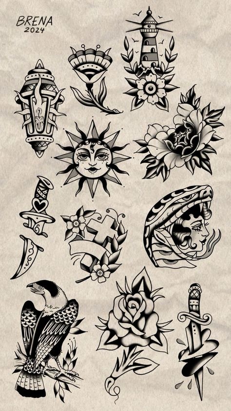 #tattoo #tattoos #inked #tattooart #tattooed #tattooideas #tattoodesign #tattooinspiration #tattoosleeve #tattooflash #inkedgirls #tattooedwomen  #InkLaughs  #TattooFails Black Traditional Tattoo Ideas, Classic Flash Sheet, Spit Shade Tattoo Flash, New School Black Tattoo, Mens Flash Tattoo Ideas, Cool Traditional Tattoos Black, Old School Tattoo Flash Sheet, Old Tattoo Flash, Old School Flash Sheet