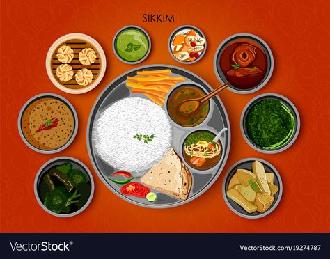 Sikkim Food, Cauliflower Leaves, Punjabi Cuisine, Veg Restaurant, State Foods, Food Clipart, Local Food, Food Illustrations, Family Favorites