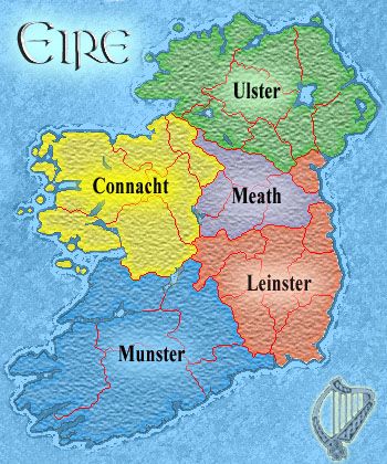 Map of Ireland during the Dark Ages, showcasing the five medieval kingdoms scattered throughout the island. Genealogy Ireland, Irish Genealogy, Ireland History, Irish Ancestry, Ancient Ireland, Ireland Map, Irish Language, Irish Roots, Irish Eyes