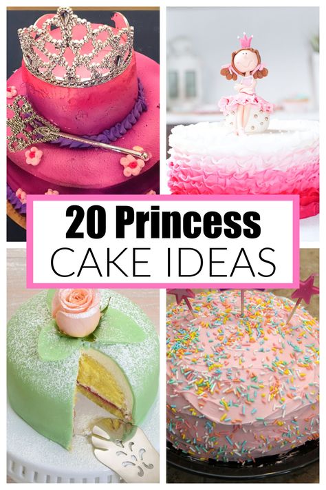 Princess Cake Homemade, Disney Princesses Cake Ideas, Princess 2nd Birthday Cake, Easy Princess Cake Ideas, How To Make A Princess Cake, Disney Cake Ideas Easy, Easy Princess Birthday Cake, Diy Princess Cake Easy, Homemade Princess Cake