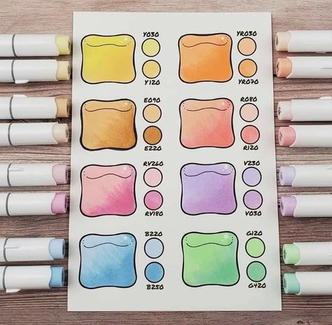 Ohuhu Marker Color Combinations, Ohuhu Markers Color Combinations, Ohuhu Pastel Markers, Ohuhu Tutorial, Ohuhu Marker Drawings, Ohuhu Markers Art Easy, Ohuhu Patterns, Alcohol Marker Tips, Ohuhu Color Palette