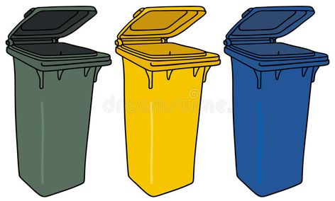 Recycling bins. Hand drawing of three recycling containers #Sponsored , #AD, #AD, #bins, #containers, #recycling, #Recycling Bin Drawing, 642 Things To Draw, Recycling Containers, Trash Bins, Recycling Bins, Hand Drawing, Things To Draw, Trash Can, Stock Vector