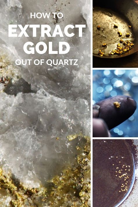 Raw Gold Rocks, Quartz Rock Crafts, How To Clean Rocks, Rock Cleaning, How To Display Rocks, Rock Identification Pictures, Types Of Quartz, Rock Collection Display, Melting Gold