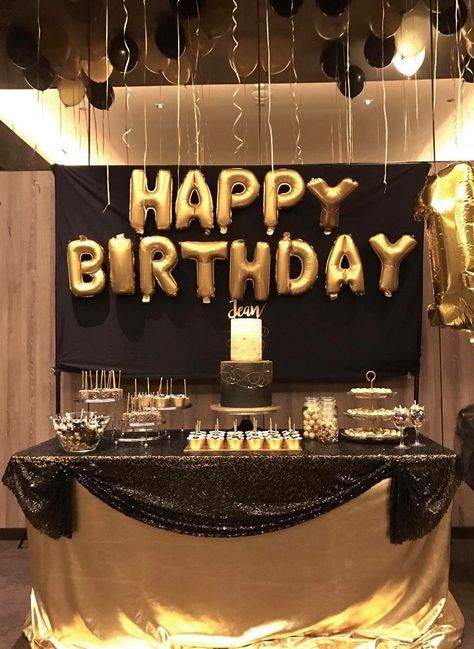 @Pinterest || ShycreeMeredith Moms 50th Birthday, Gold Birthday Party, 80th Birthday Party, 70th Birthday Parties, Golden Birthday, Birthday Party 21, 18th Birthday Party, 60th Birthday Party, Birthday Surprise Party