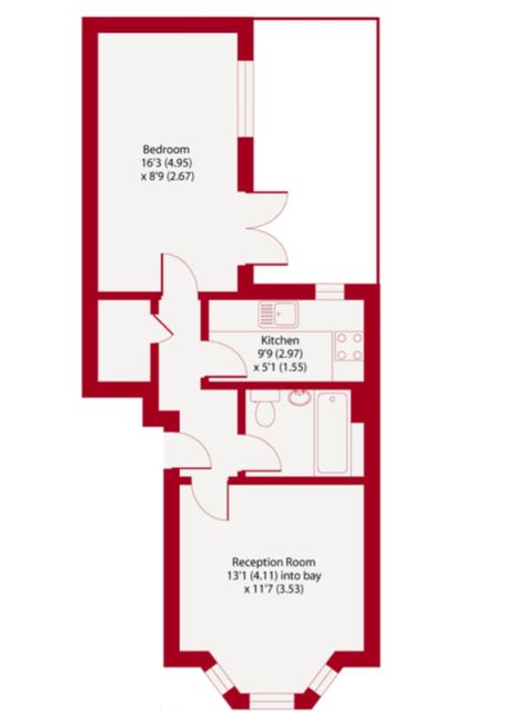 A Budget Remodel on a Tiny London Flat | Apartment Therapy Flat Plan, Indian Block Print Fabric, Budget Remodel, Apartment Floor Plan, Apartment Floor Plans, Cosy Spaces, Floor Remodel, Flat Apartment, London Flat