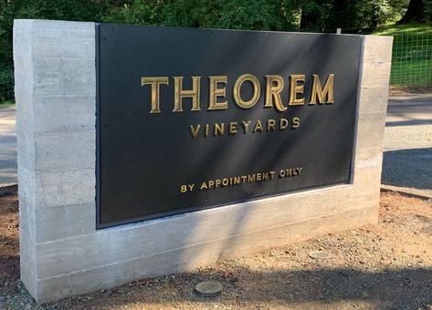 Apartment Monument Signage, Brick Monument Sign, Outdoor Sign Ideas, Modern Monument Sign, Winery Signs, Subdivision Sign, Monument Signage, Entrance Signage, California San Francisco