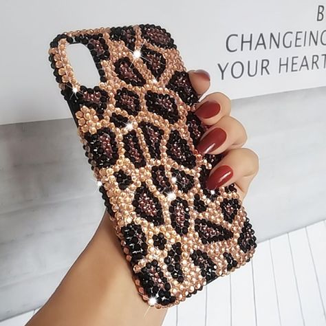 Luxury Diamond Studded Case for Popular Phones - Etsy Bling Phone Cases Diy, Bedazzled Phone Case, Phone Case Diy Paint, Diy Phone Case Design, Crystal Diy, Bling Phone Cases, Diy Case, Bling Phone Case, Glitter Case