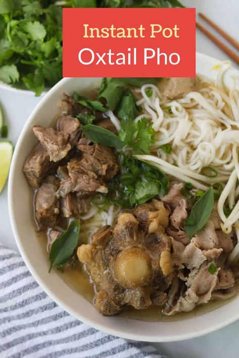 Oxtail Pho Recipe, Instant Pot Pho Recipe, Oxtail Pho, Pho Soup Recipe, Beef Oxtail, Pho Noodle Soup, Pho Broth, Pho Soup, Pho Recipe