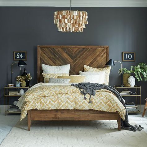 Reclaimed Wood Beds, Bed Interior, Luxury Bedroom Master, Bedroom Refresh, Wood Beds, Wooden Bed, Bedroom Themes, Bed Room, Rustic Furniture