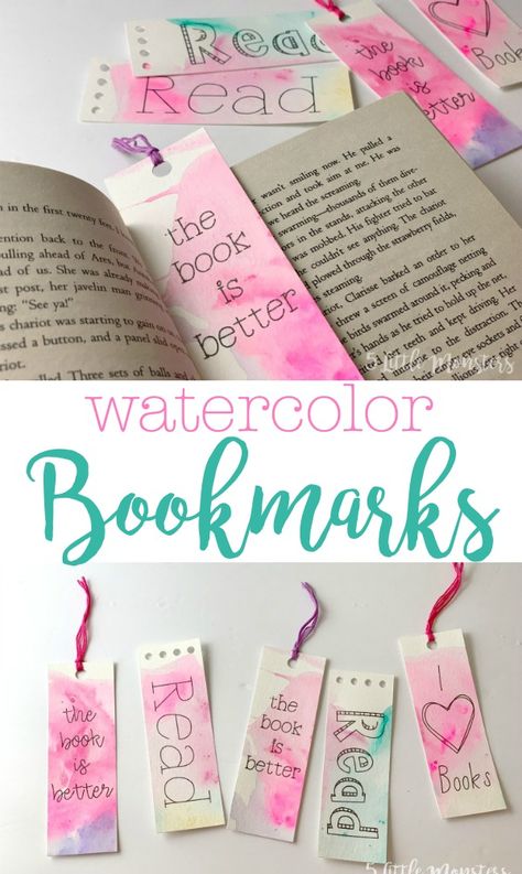 5 Little Monsters: Watercolor Bookmarks Cricut Watercolor Cards, Cricut Watercolor, Cricut Bookmarks, Bookmarks Ideas, Bookmark Design, Waldorf Homeschool, Bookmark Ideas, Creative Bookmarks, Book Maker